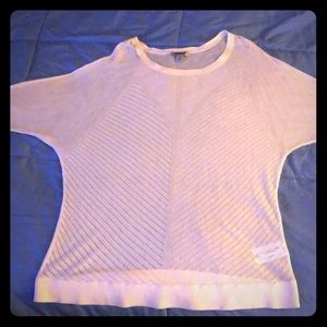 DKNY White Mesh Sweater